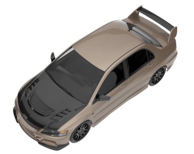 Sport car isolated on white background. 3d rendering - illustration