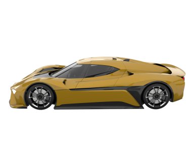 Sport car isolated on white background. 3d rendering - illustration