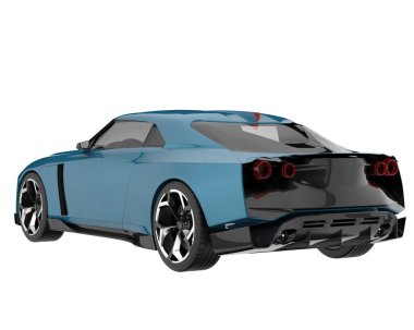Sport car isolated on white background. 3d rendering - illustration