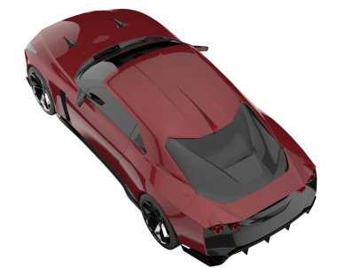 Sport car isolated on white background. 3d rendering - illustration