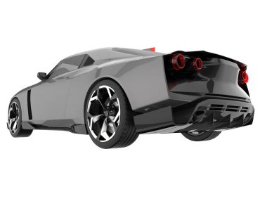 Sport car isolated on white background. 3d rendering - illustration