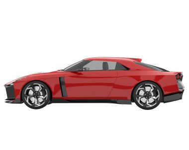 Sport car isolated on white background. 3d rendering - illustration
