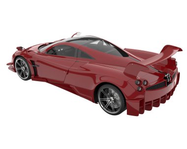 Sport car isolated on white background. 3d rendering - illustration