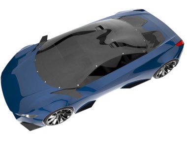 Sport car isolated on white background. 3d rendering - illustration