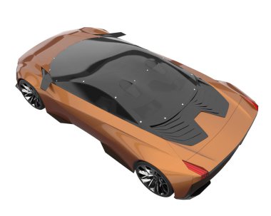 Sport car isolated on white background. 3d rendering - illustration