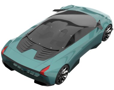 Sport car isolated on white background. 3d rendering - illustration