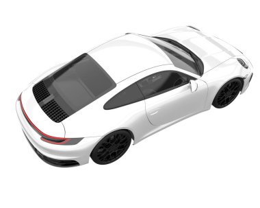 Sport car isolated on white background. 3d rendering - illustration