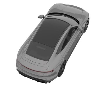 Sport car isolated on white background. 3d rendering - illustration