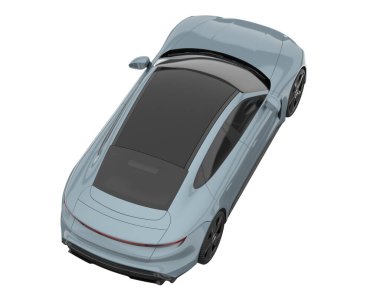 Sport car isolated on white background. 3d rendering - illustration