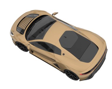 Sport car isolated on white background. 3d rendering - illustration