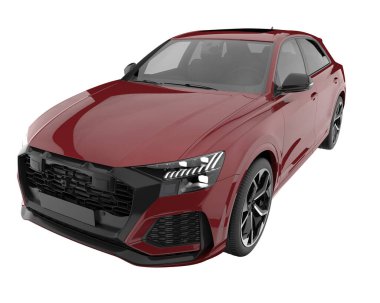 Sport car isolated on white background. 3d rendering - illustration