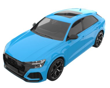 Sport car isolated on white background. 3d rendering - illustration