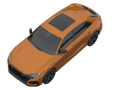 Sport car isolated on white background. 3d rendering - illustration