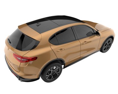 Realistic SUV isolated on white background. 3d rendering - illustration