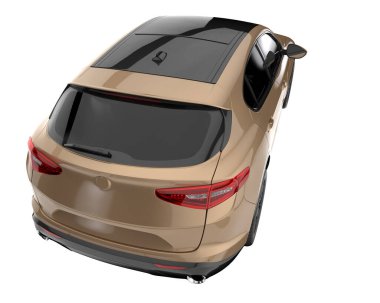 Realistic SUV isolated on white background. 3d rendering - illustration