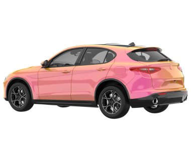 Realistic SUV isolated on white background. 3d rendering - illustration