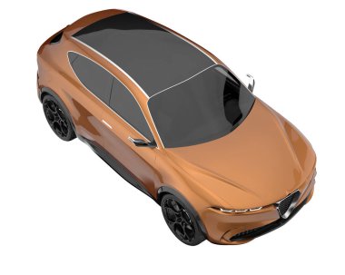 Realistic SUV isolated on white background. 3d rendering - illustration