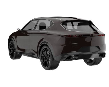 Realistic SUV isolated on white background. 3d rendering - illustration