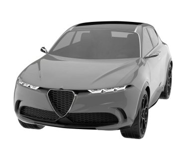 Realistic SUV isolated on white background. 3d rendering - illustration