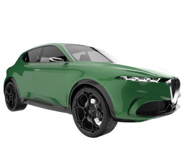 Realistic SUV isolated on white background. 3d rendering - illustration