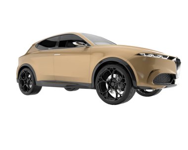 Realistic SUV isolated on white background. 3d rendering - illustration