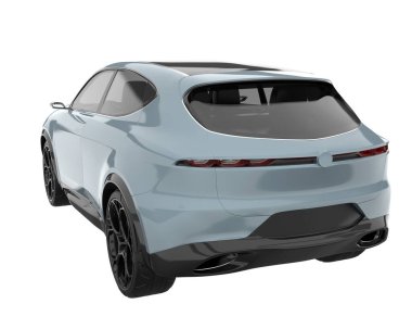 Realistic SUV isolated on white background. 3d rendering - illustration