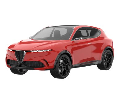 Realistic SUV isolated on white background. 3d rendering - illustration