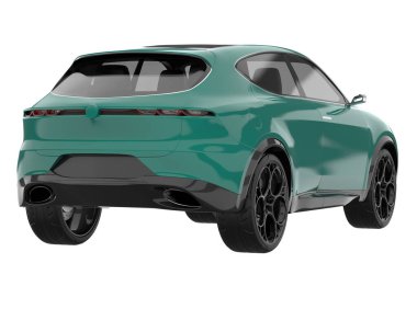 Realistic SUV isolated on white background. 3d rendering - illustration