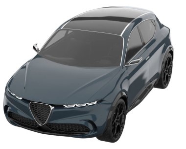 Realistic SUV isolated on white background. 3d rendering - illustration