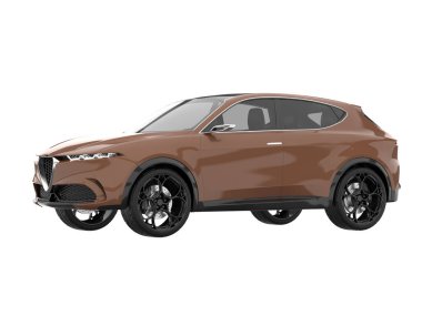 Realistic SUV isolated on white background. 3d rendering - illustration