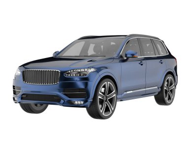 Realistic SUV isolated on white background. 3d rendering - illustration
