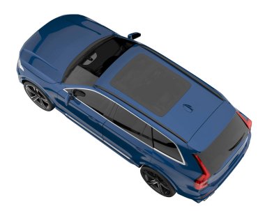 Realistic SUV isolated on white background. 3d rendering - illustration