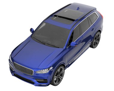 Realistic SUV isolated on white background. 3d rendering - illustration