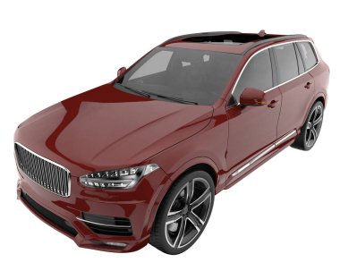 Realistic SUV isolated on white background. 3d rendering - illustration