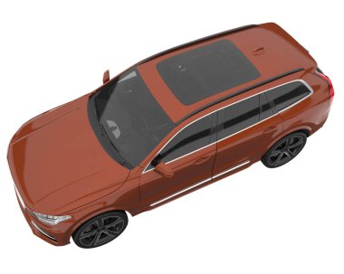 Realistic SUV isolated on white background. 3d rendering - illustration