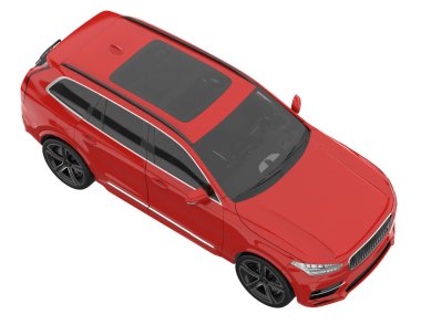 Realistic SUV isolated on white background. 3d rendering - illustration