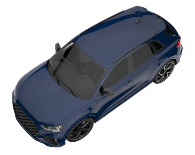 Realistic SUV isolated on white background. 3d rendering - illustration