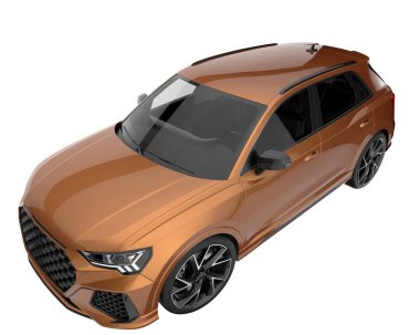 Realistic SUV isolated on white background. 3d rendering - illustration