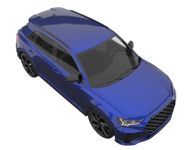 Realistic SUV isolated on white background. 3d rendering - illustration