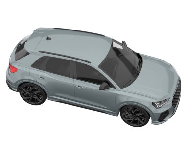 Realistic SUV isolated on white background. 3d rendering - illustration