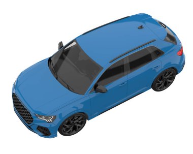 Realistic SUV isolated on white background. 3d rendering - illustration