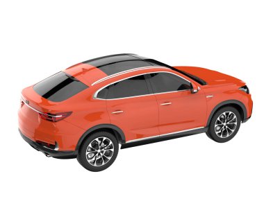 Realistic SUV isolated on white background. 3d rendering - illustration