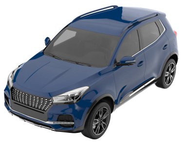 Realistic SUV isolated on white background. 3d rendering - illustration