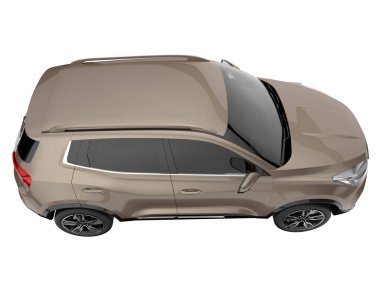 Realistic SUV isolated on white background. 3d rendering - illustration