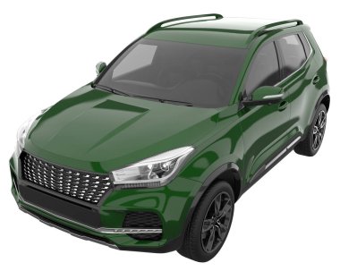 Realistic SUV isolated on white background. 3d rendering - illustration