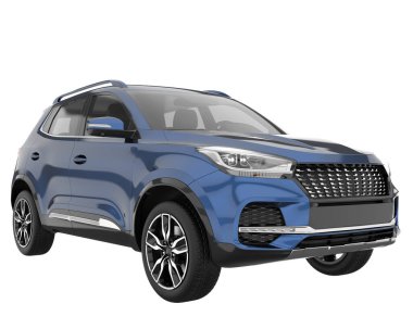 Realistic SUV isolated on white background. 3d rendering - illustration