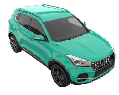 Realistic SUV isolated on white background. 3d rendering - illustration