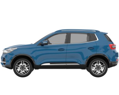 Realistic SUV isolated on white background. 3d rendering - illustration