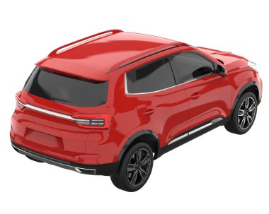 Realistic SUV isolated on white background. 3d rendering - illustration