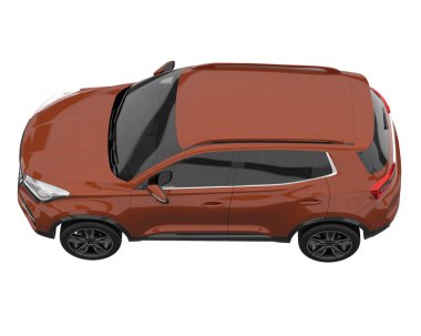 Realistic SUV isolated on white background. 3d rendering - illustration